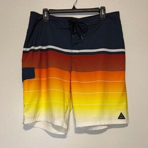 Trinity Men's Navy Orange Yellow Gradient Board Shorts